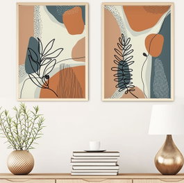 Wallity Huhu35 - Set de 2 Pinturas Decorativas Multicolor 50 x 70 cm